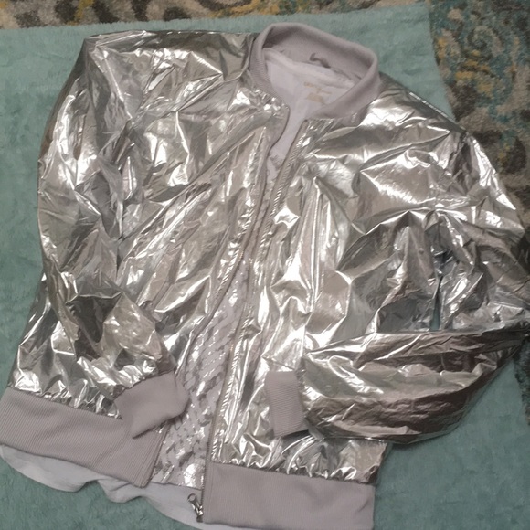PINK Victoria's Secret Jackets & Blazers - 🌸🌸VS Pink Metallic Bomber Jacket & Tee.🌸🌸